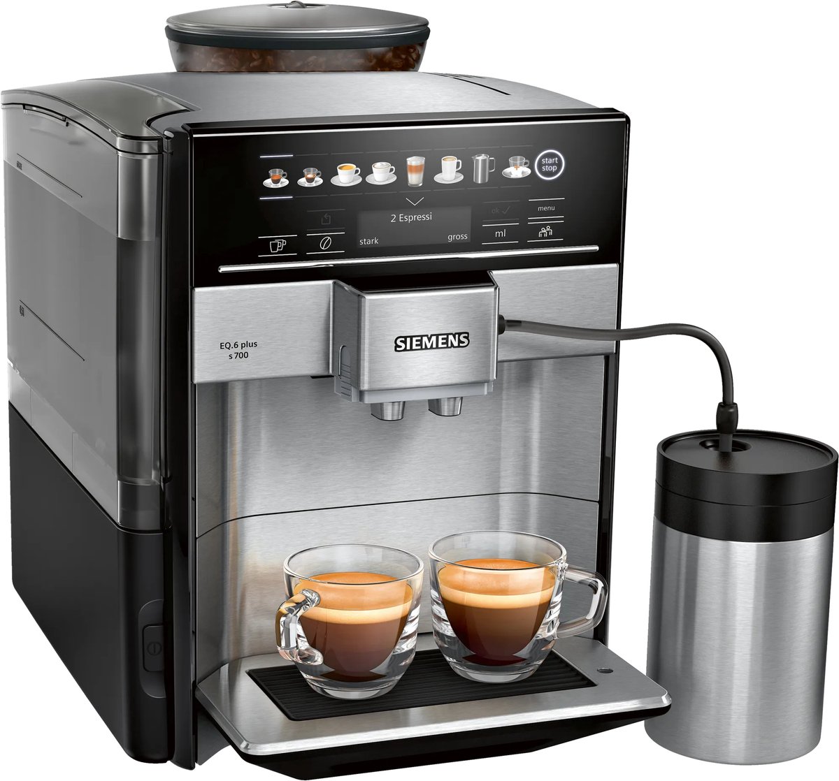 Siemens EQ6 plus s700 TE657M03DE Volautomatische espressomachine Zilver/Zwart